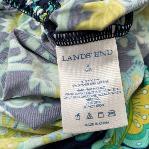 Lands End Size Small Ruched Swim Shirt Nylon Top Coastal Beach Scuba Active - Picture 7 of 10